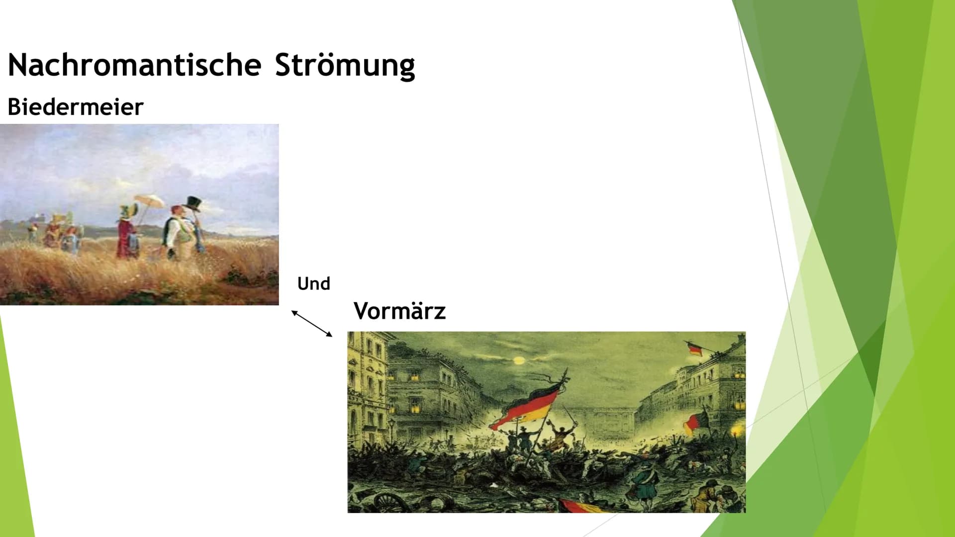 # Nachromantische Strömung
Biedermeier
Und
Vormärz # Inhaltsangabe
* Zeitliche Einordnung
* Begriffserklärung
* Historischer Hintergrund