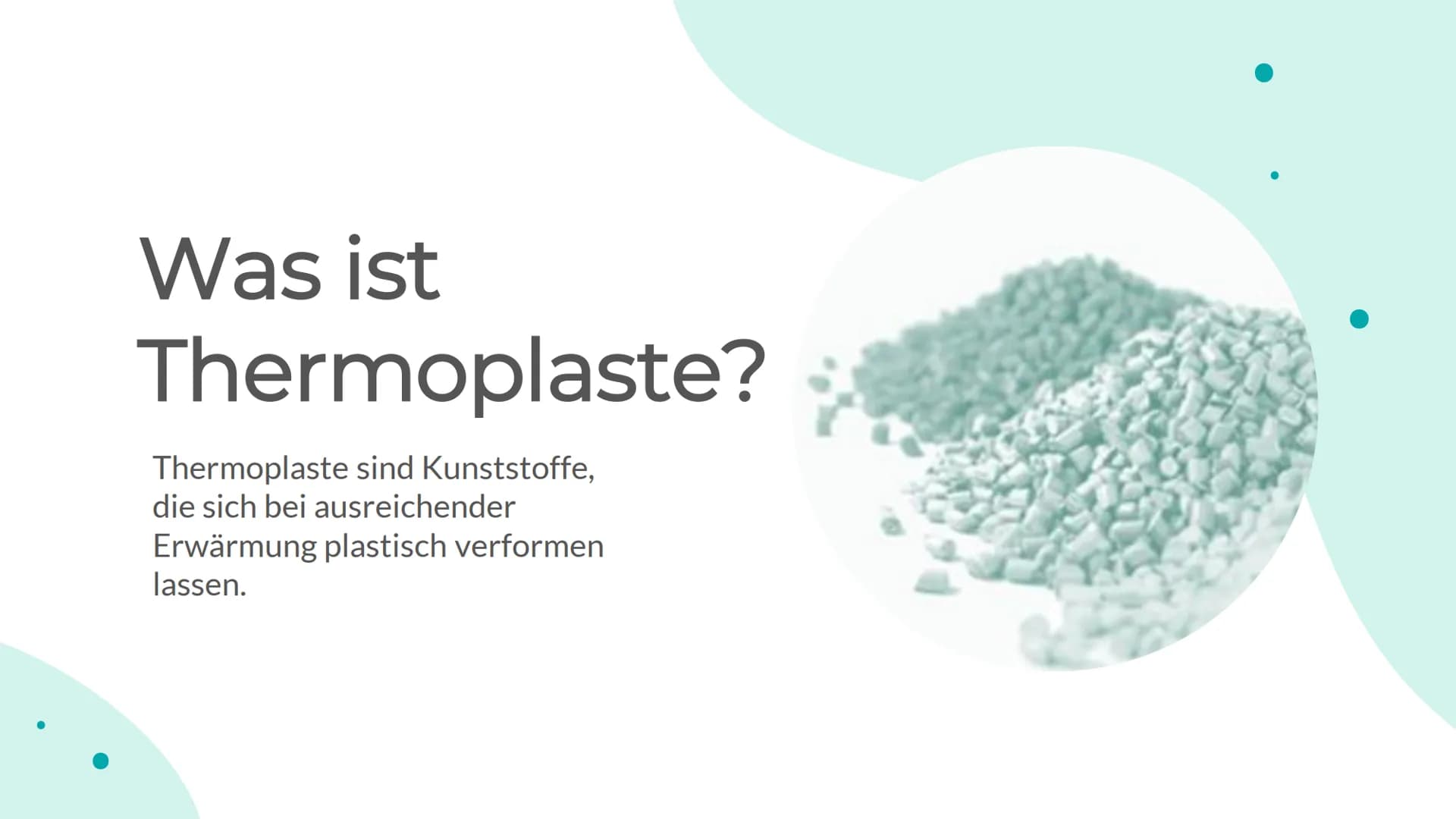 # Thermoplaste
Thermoplaste sind Kunststoffe, die sich bei ausreichender Erwärmung plastisch verformen lassen.
## STRUKTUR
- amorphe (1) un