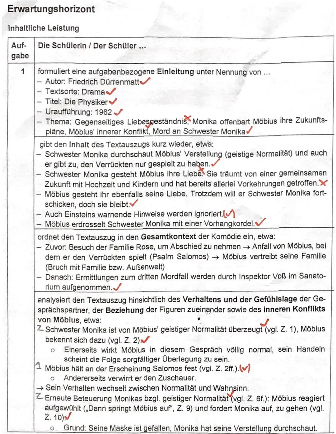 # Erwartungshorizont
## Inhaltliche Leistung
Aufgabe | Die Schülerin / Der Schüler ...
--- | ---
1 | formuliert eine aufgabenbezogene Einl