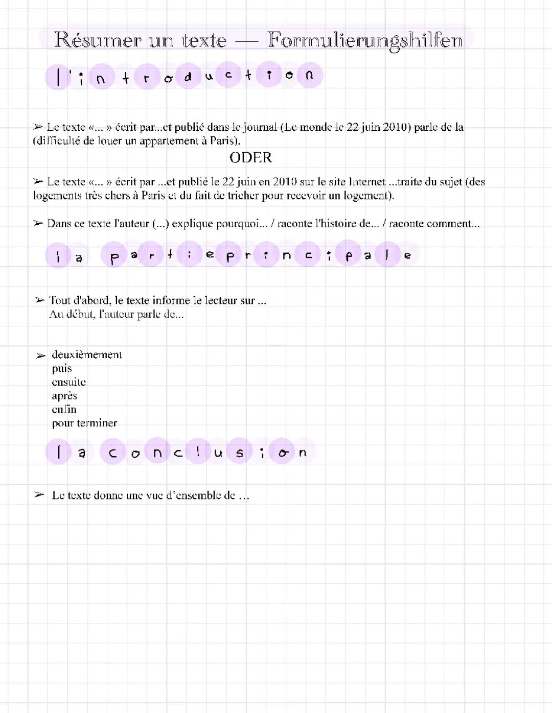 Résume Formulierungshilfen