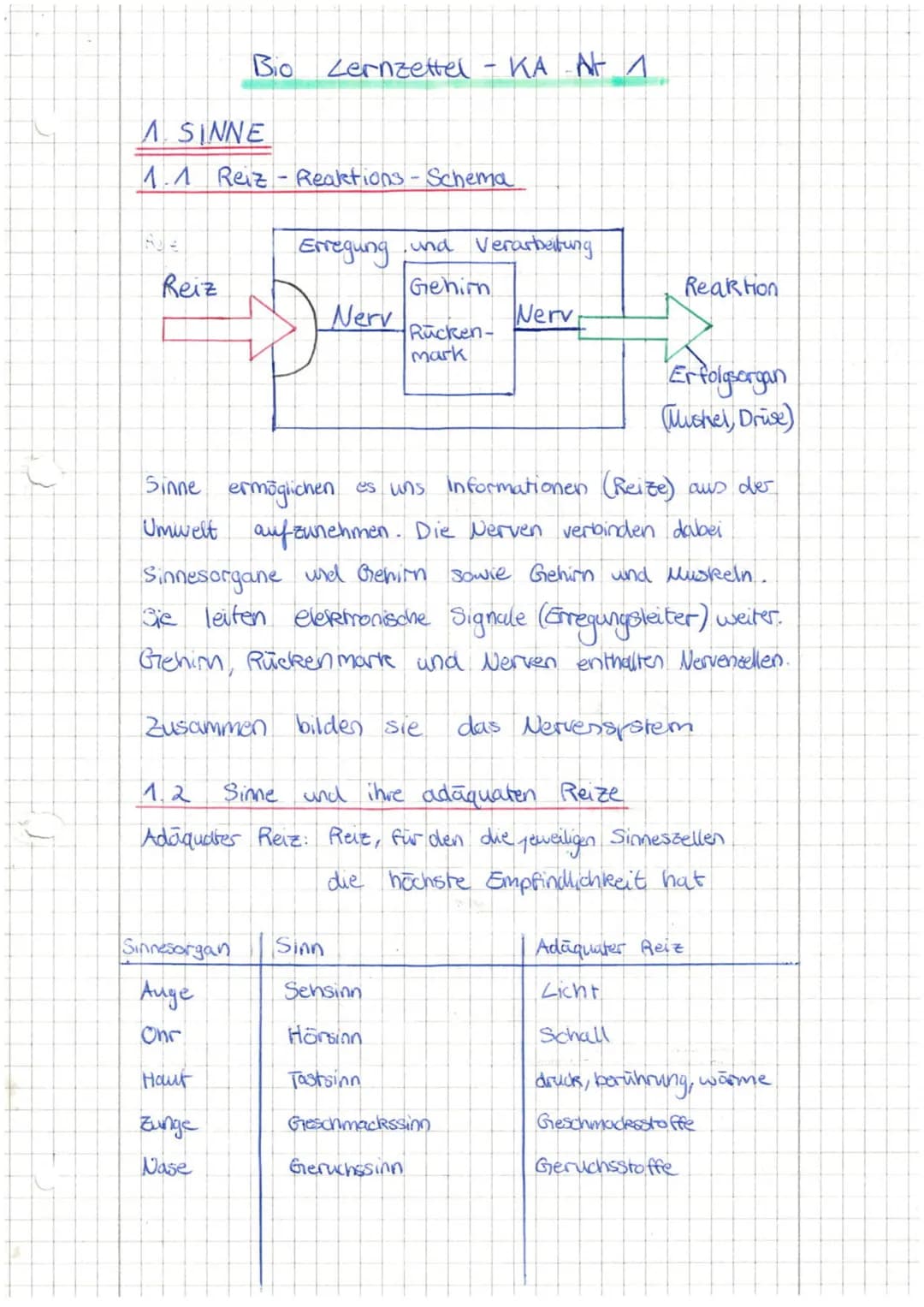 # 1.3 Sinneszellen als Signalwandler
Abb.: Sinneszellen als Signalwandler
Licht Auge Nerv elektrisches Signal
Duftstoff Nase
Geschmacksstoff