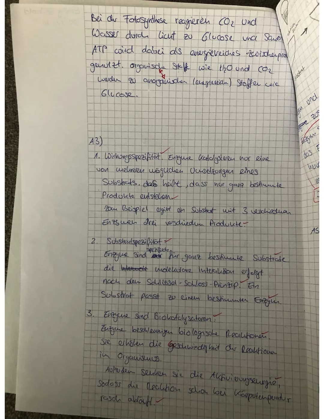 20.12.10
A1)
# Fotosynthese
Aregungszustand
ATP
NADPH
Cicht
Chlorophyll
DOC
Grundzustand
ADP+ Phosphat
NADP
exegonische
Reaktion
endugonisd