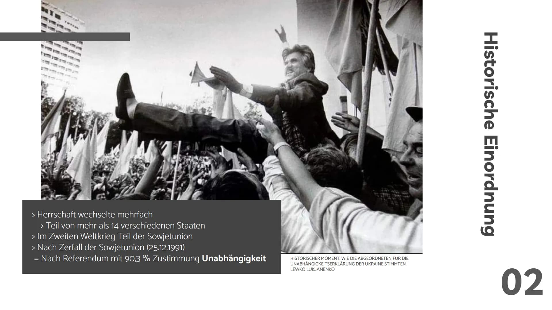 # Handout: Ukraine-Konflikt
## Basis Informationen:
> Konflikt zwischen (Ost) Ukraine und Russland
> November 2013 - Heute (Aber bereits la