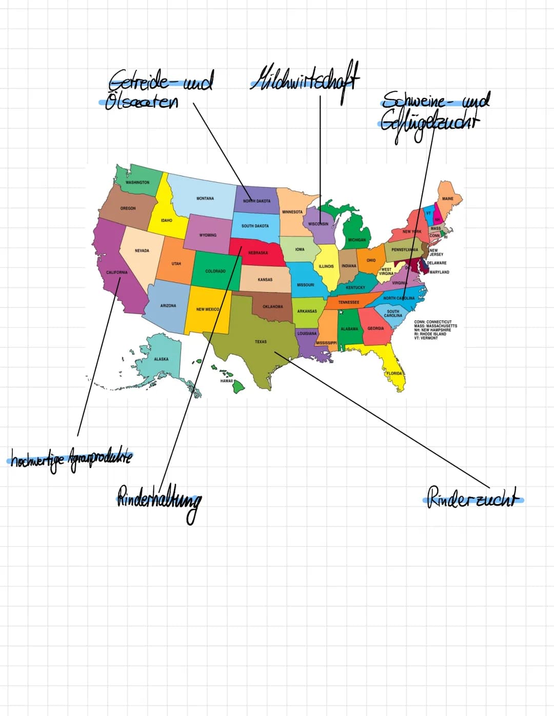 Getreide- und
Ölsaaten
Milchwirtschaft
Schweine- und
Geflügelzucht
WASHINGTON
OREGON
IDAHO
MONTANA
NORTH DAKOTA
MINNESOTA
WISCONSIN
MICHIGAN