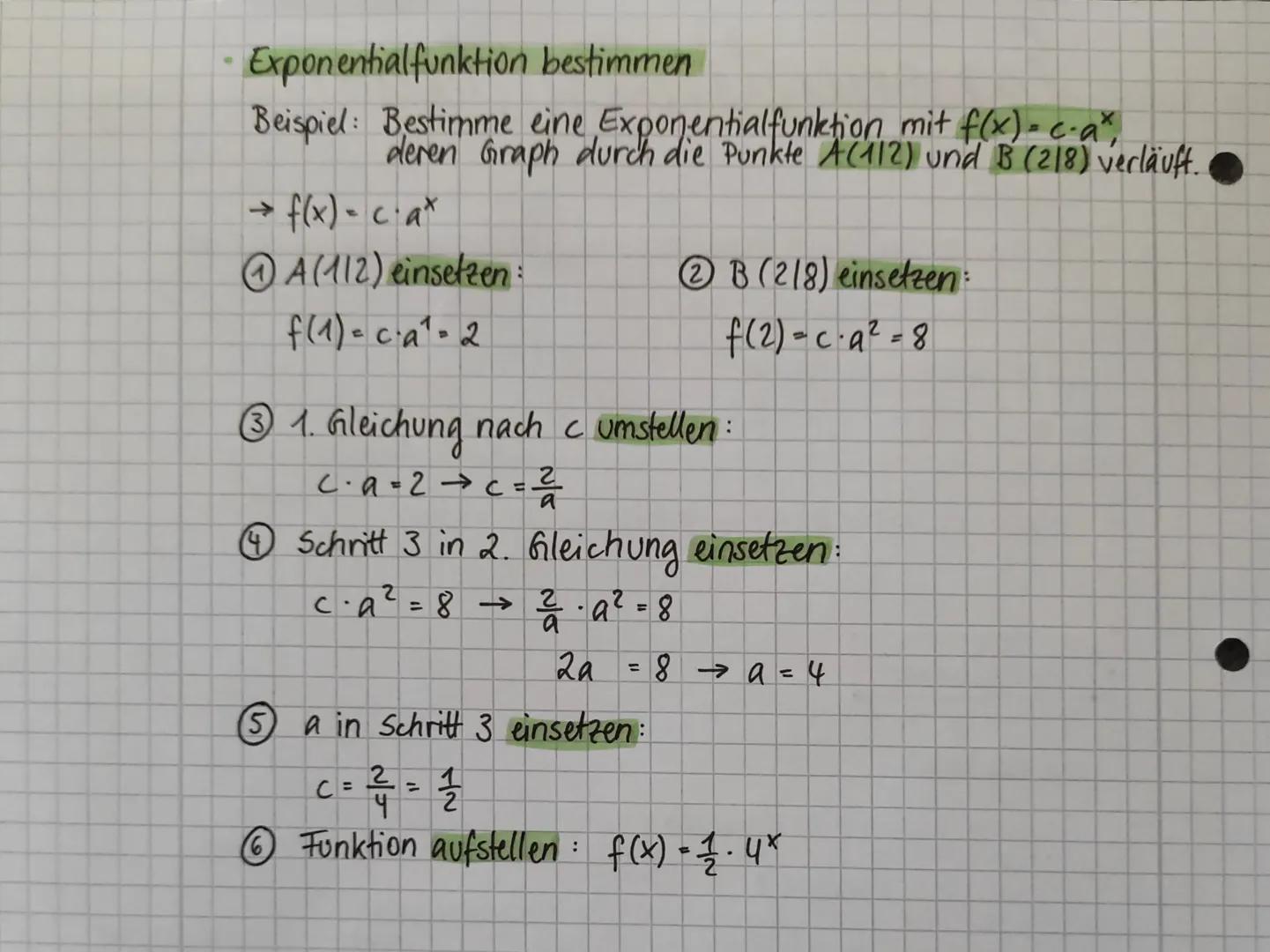 Exponentialfunktion
Definition:
Funktionen der Form f(x) = c.a* heißen Exponentialfunktionen
a Basis →→ positiv, a+1
X = Alle reellen Zahlen