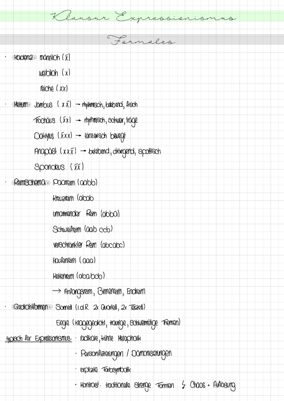 Gedichtanalyse: Expressionismus, Naturalismus
