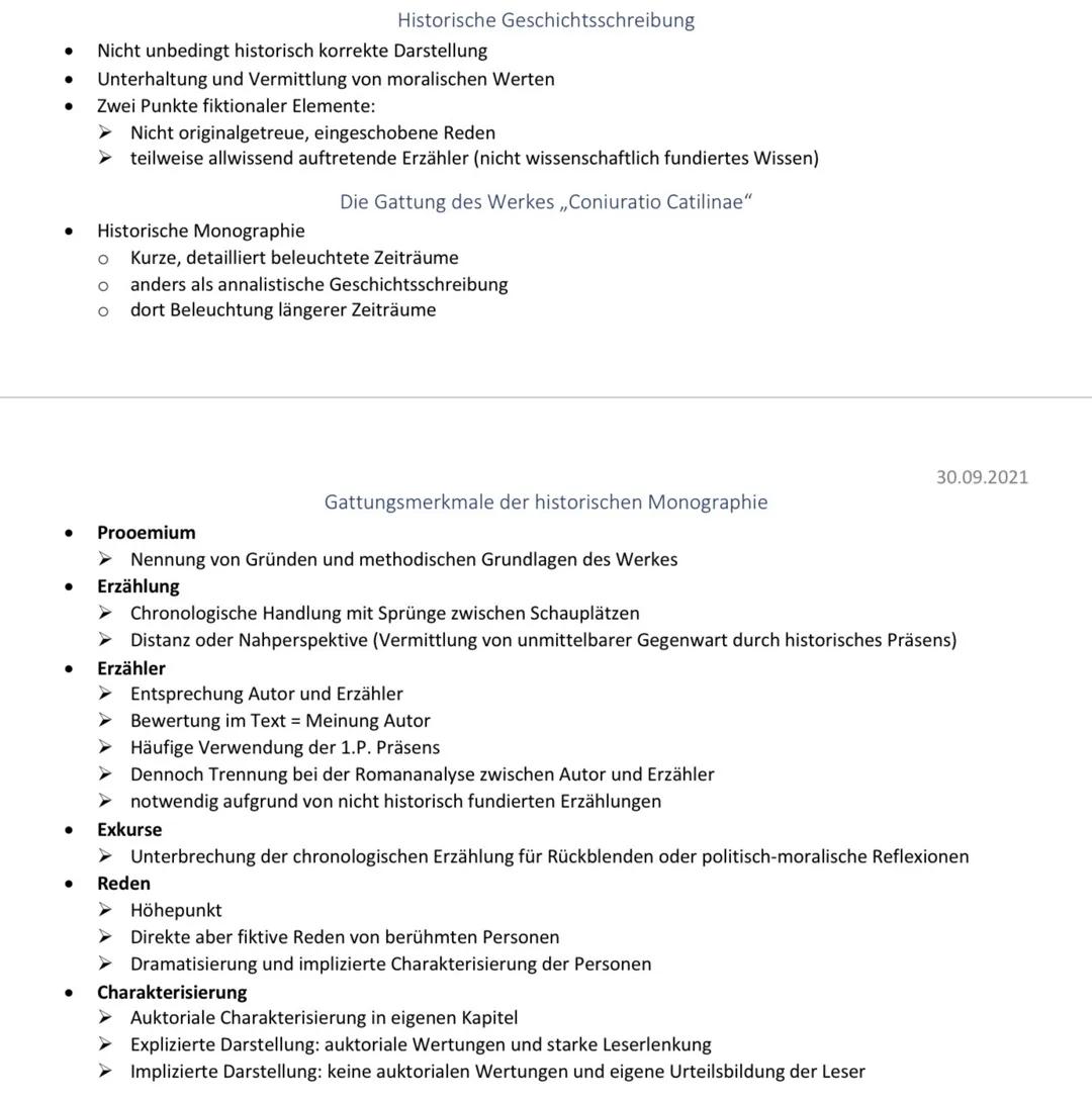 Sprache und Stil Sallusts
Allgemeines:
●
●
●
-
●
-
Merkmale:
-
-
-
Deutlicher sprachlicher Unterschied zu Cicero und Caesar
Eigener an Cato