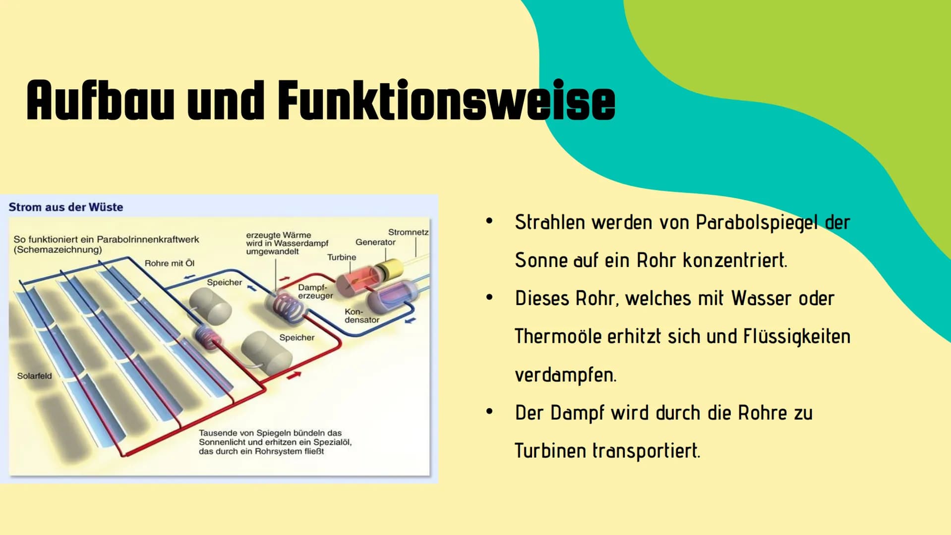 # Solarkraftwerke
Sophie, Lars und Iva Gloß
Eine der umweltfreundlichsten Möglichkeiten zur Gewinnung von elektrischem Strom, ist die Solar