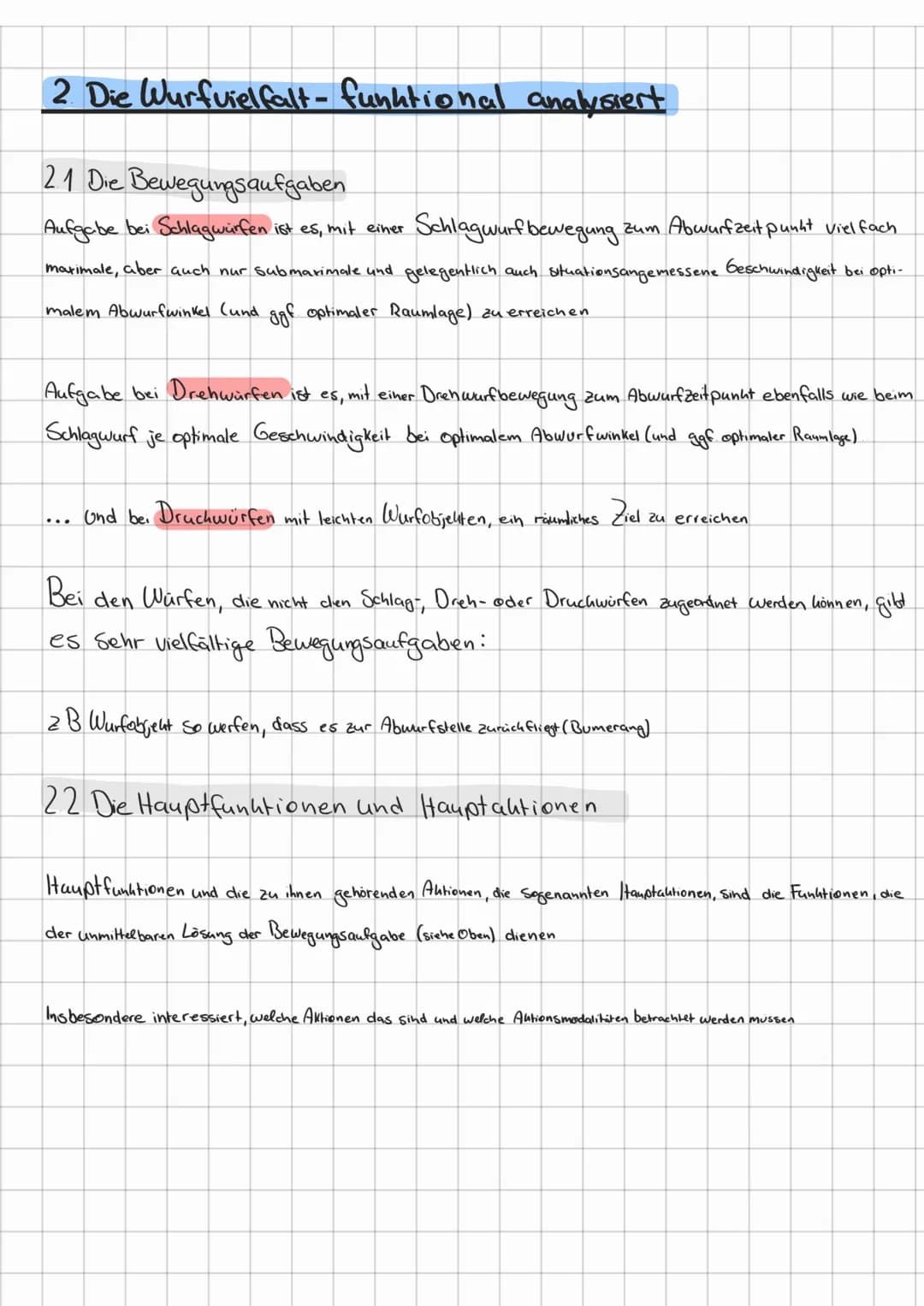 ## 2. Werfen nach dem Go-and-Stop-Prinzip
→Sukzessives Beschleunigen und Abstoppen der, an der Beschleunigung beteiligten Körperteile
Umset