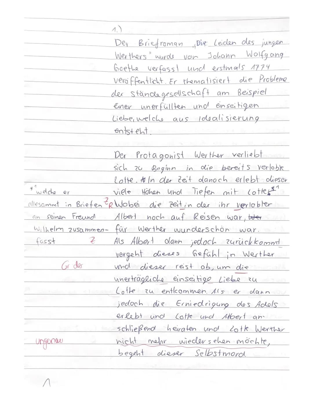 Aufgabentyp IB: Vergleichende Analyse literarischer Texte
Textgrundlage:
Johann Wolfgang Goethe: Die Leiden des jungen Werthers (1774)
Robe