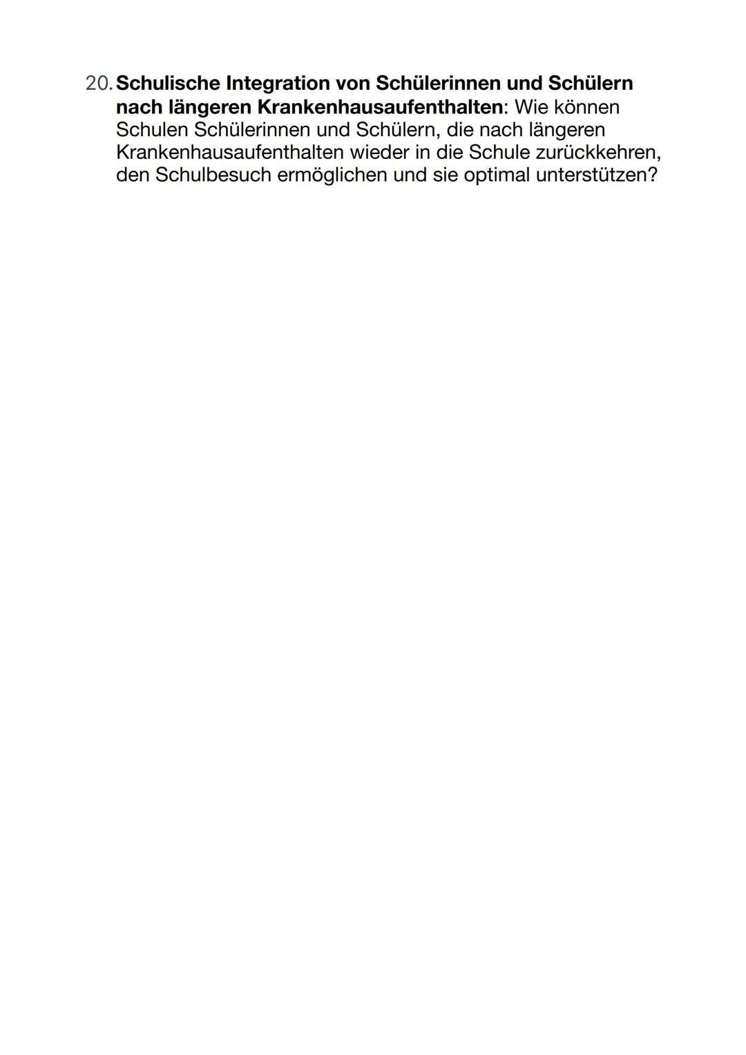 Pädagogik: Facharbeit Themen
Hier sind einige mögliche Themen für eine Facharbeit in
Pädagogik:
1. Inklusion und Integration in der Schule: