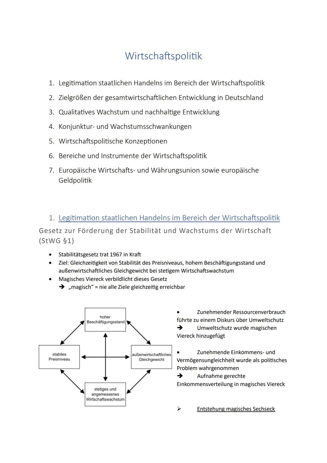 Abitur 2024: Wirtschaftspolitik