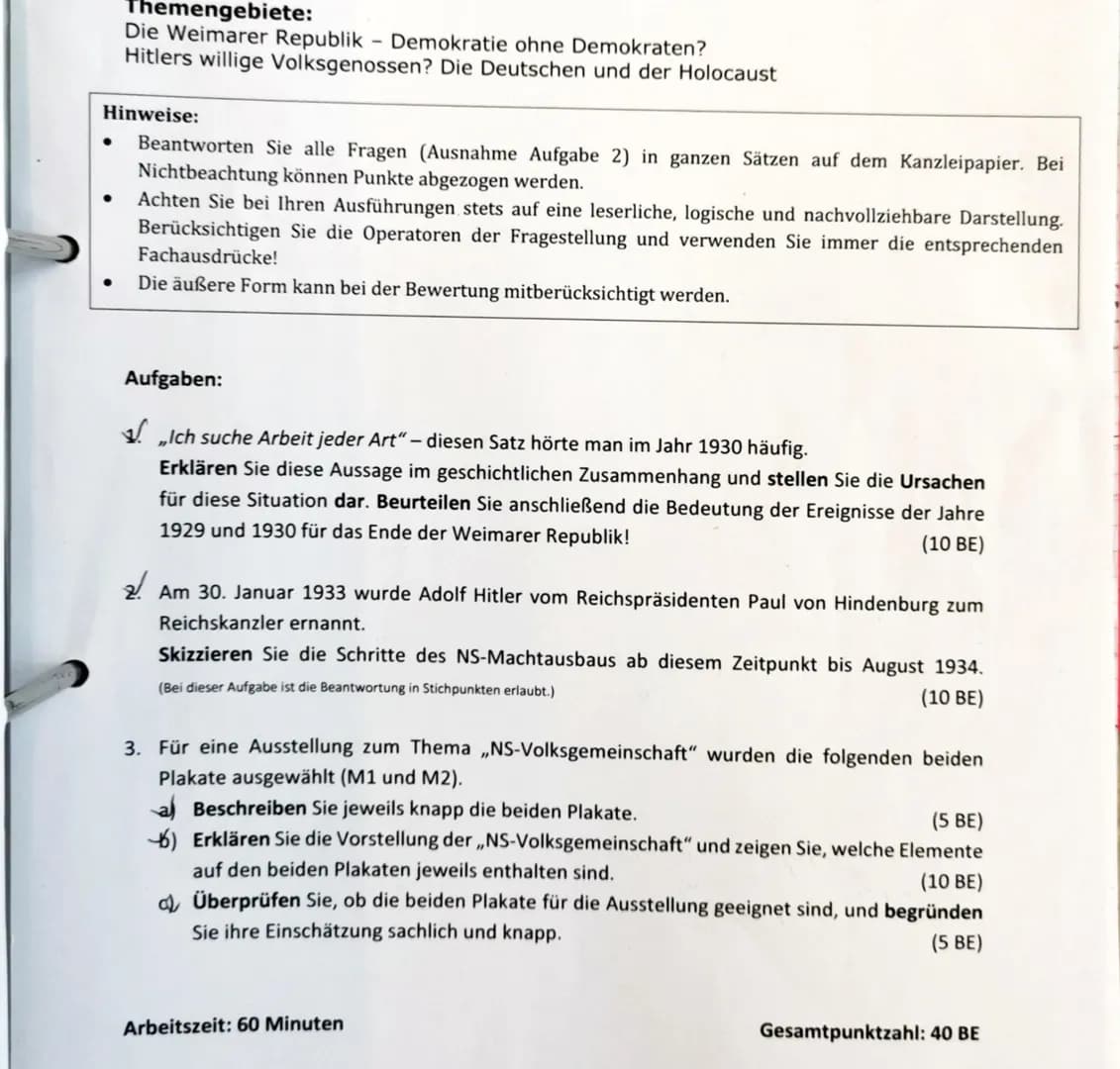 ### Themengebiete:
Die Weimarer Republik – Demokratie ohne Demokraten?
Hitlers willige Volksgenossen? Die Deutschen und der Holocaust
### H