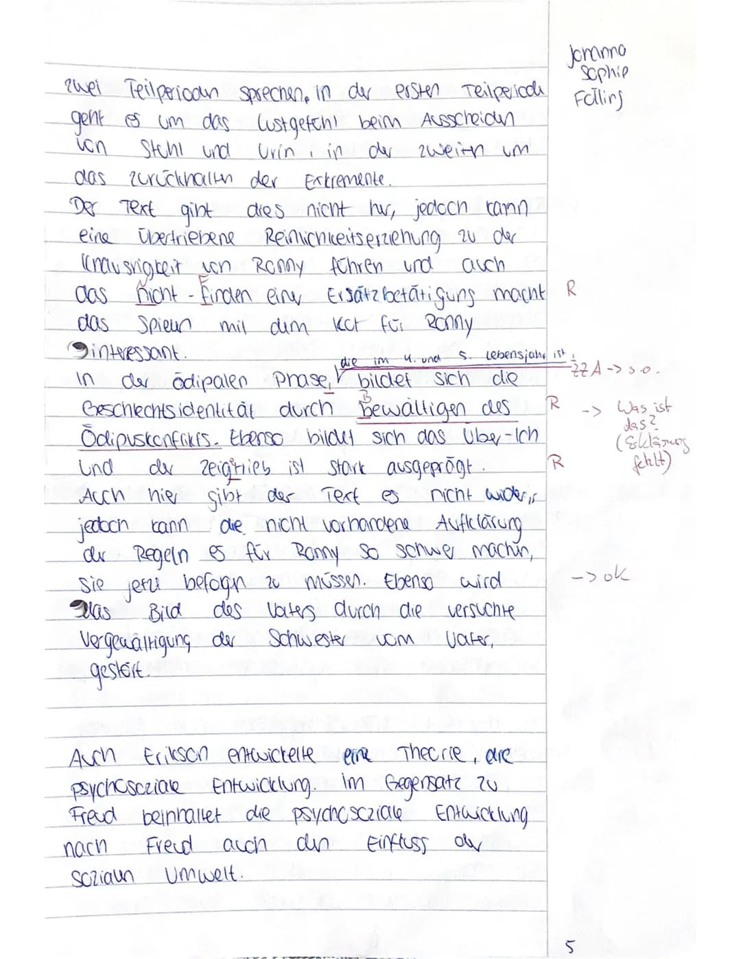 Pada
CK
klausur Nr. 1
Der Text "Fallbeispiel Ronny" ion Evelyn
Heinemann und
einem
Hans Hopf handelt on
Johanna
Sophie
Jungen namens Ronny,