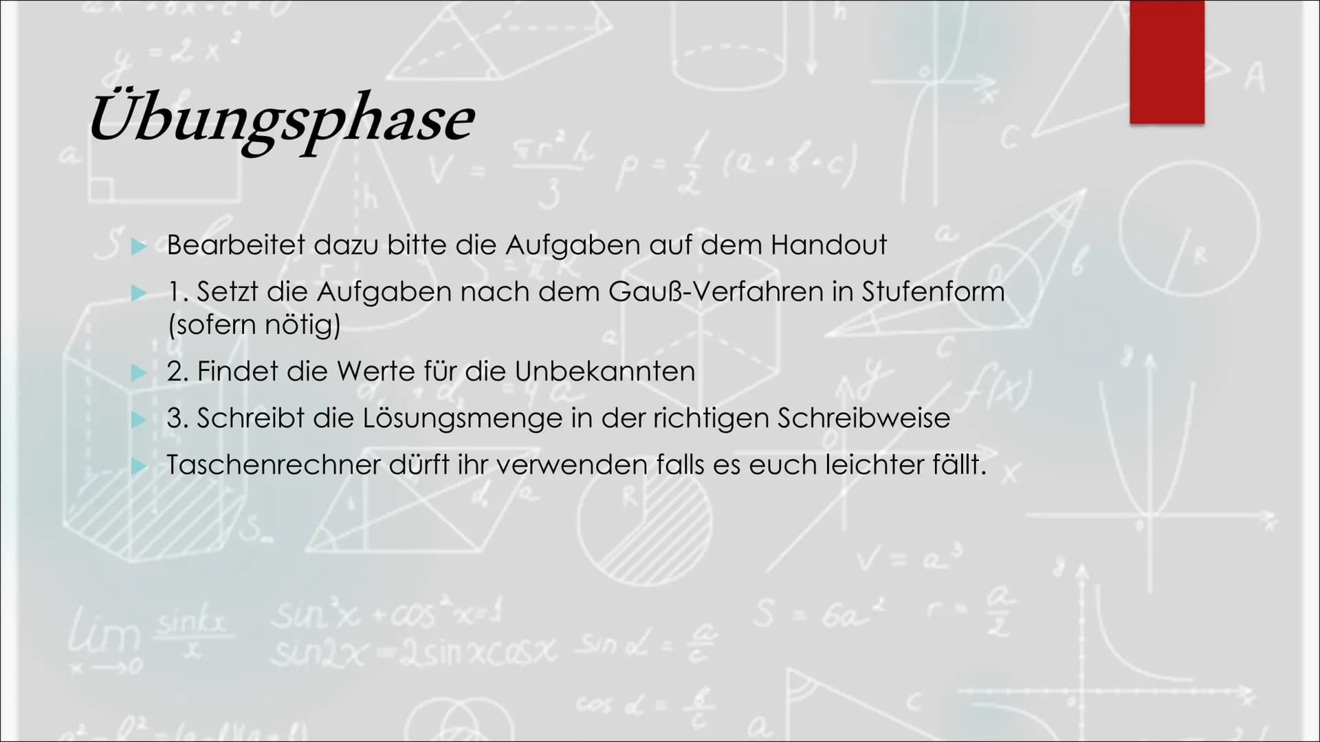 Mathematik
Grundlegendes Anforderungsniveau
# Der Gauß-Algorithmus
## Was ist das Gaußsche Eliminationsverfahren?
Das Gaußsche-Eliminatio