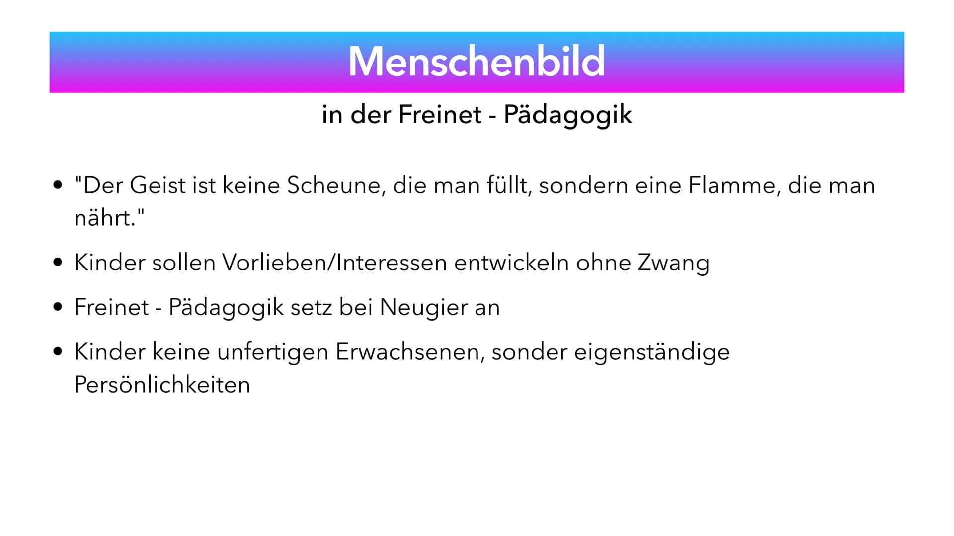 FREINET-PÄDAGOGIK
Reformpädagogik # FREINET-PÄDAGOGIK
## Inhaltsverzeichnis
* Célestin Freinet
* Wie ist die Freinet - Pädagogik entstanden
