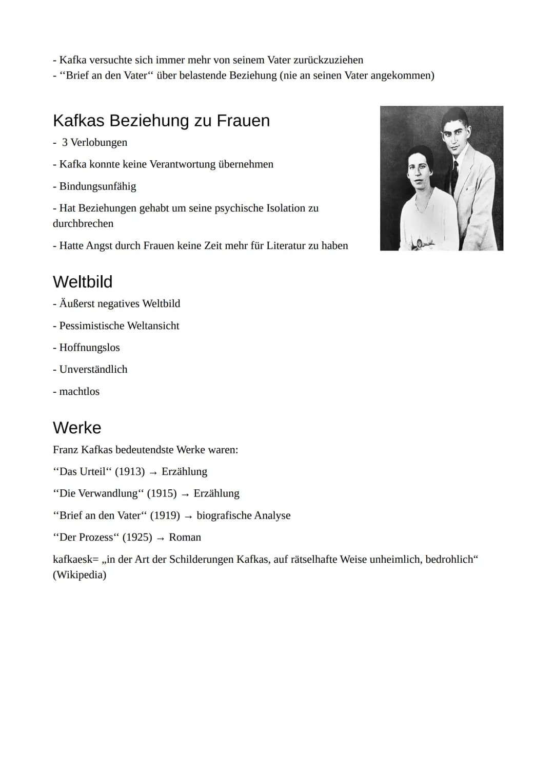 13.01.2022
Oberstufe
Samo Mirza
# Franz Kafka
## Leben:
- 3. Juli 1883 in Prag, Österreich-Ungarn
- Stammte aus wohlhabenden jüdischen Kau