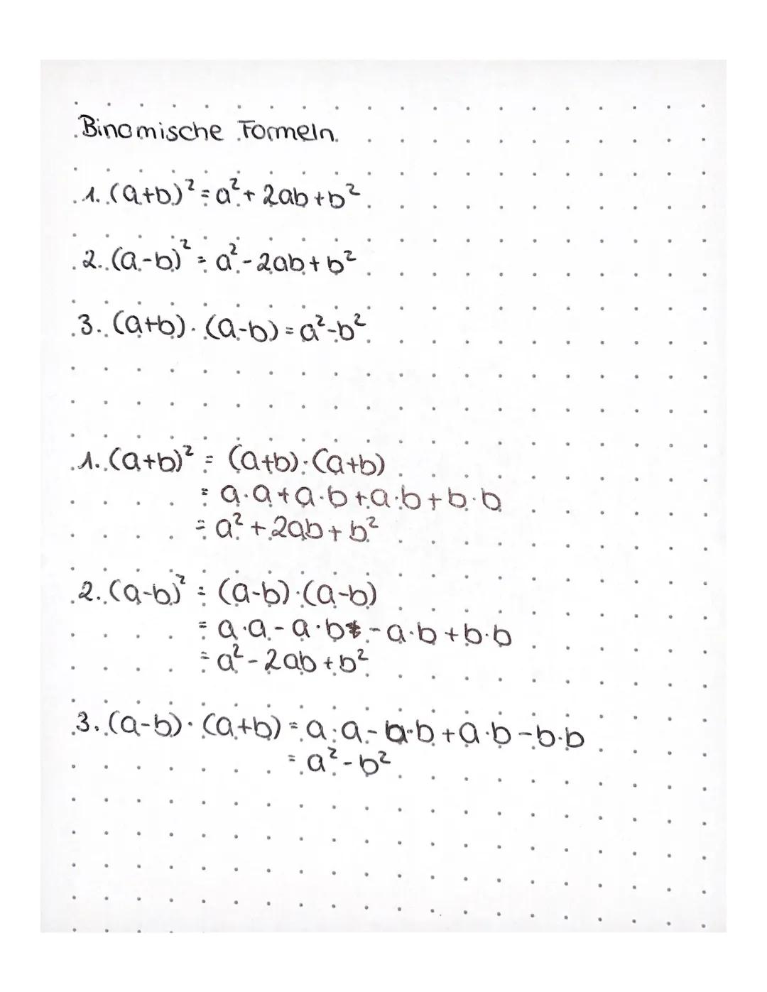 Lineare Funktion
•y=m.x + b
m: Steigung
.6: Schnittpunkt, mit der y-Achse
Beispiel:
.y: 2x +4
.6
•2
Steigungsdreieck
Steigung: -
2 Binomisch