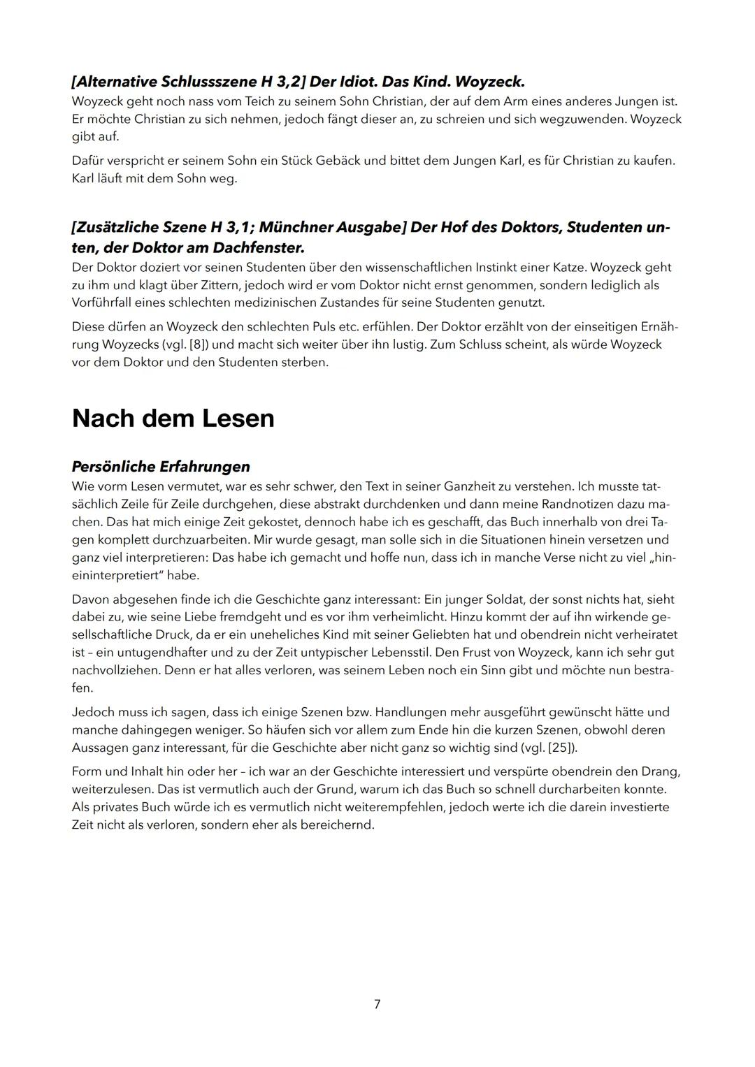 Georg Büchner, Woyzeck
Ein Lesetagebuch von
Ben Espersen (11b)
im Fach Deutsch bei Herrn Girke # Inhaltsverzeichnis
Inhaltsverzeichnis
Vo