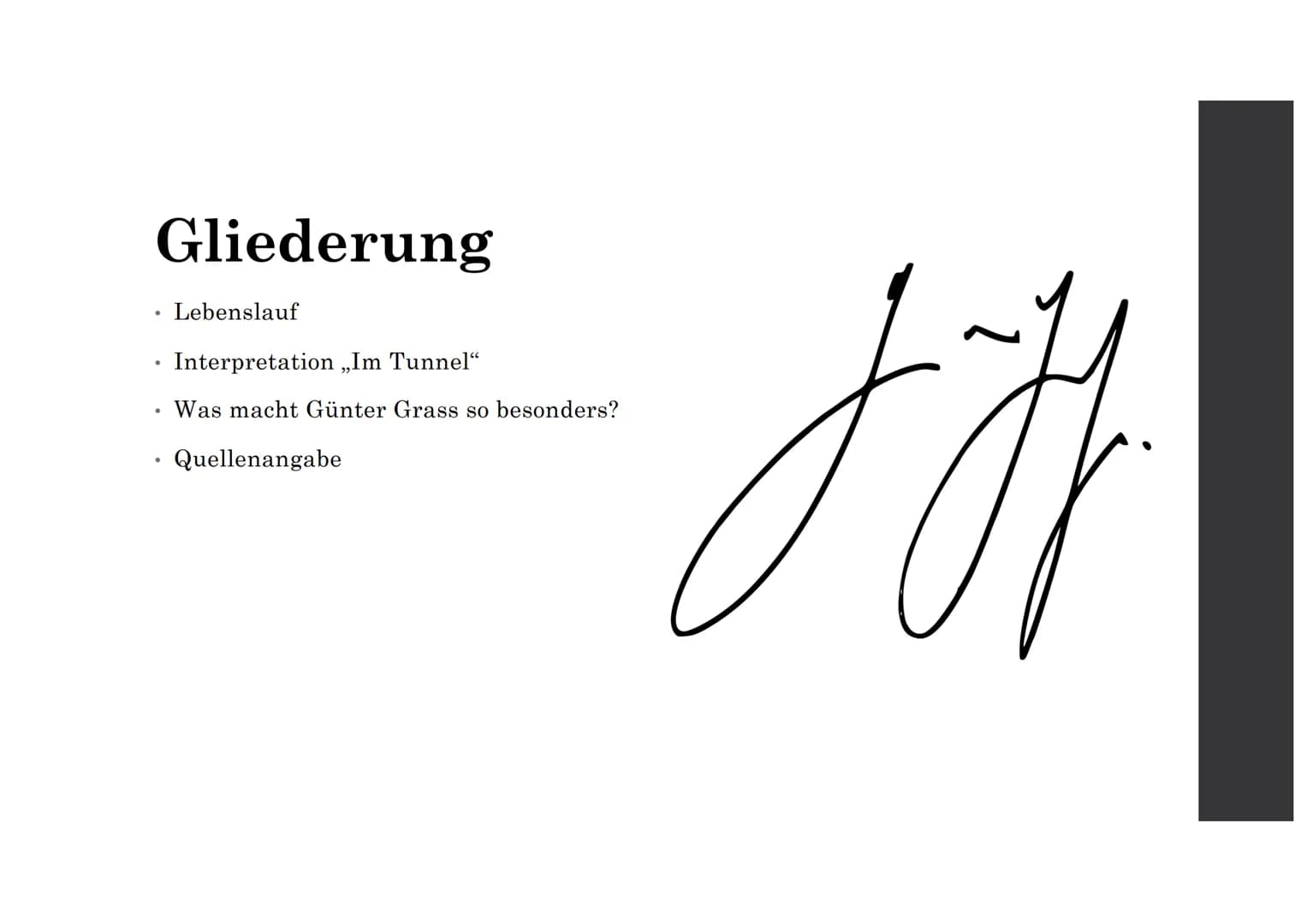 Günter
Grass
GFS von ...
am 16.03.2020
im Fach Deutsch
© Udo Hesse # Gliederung
* Lebenslauf
* Interpretation „Im Tunnel"
* Was macht Günter