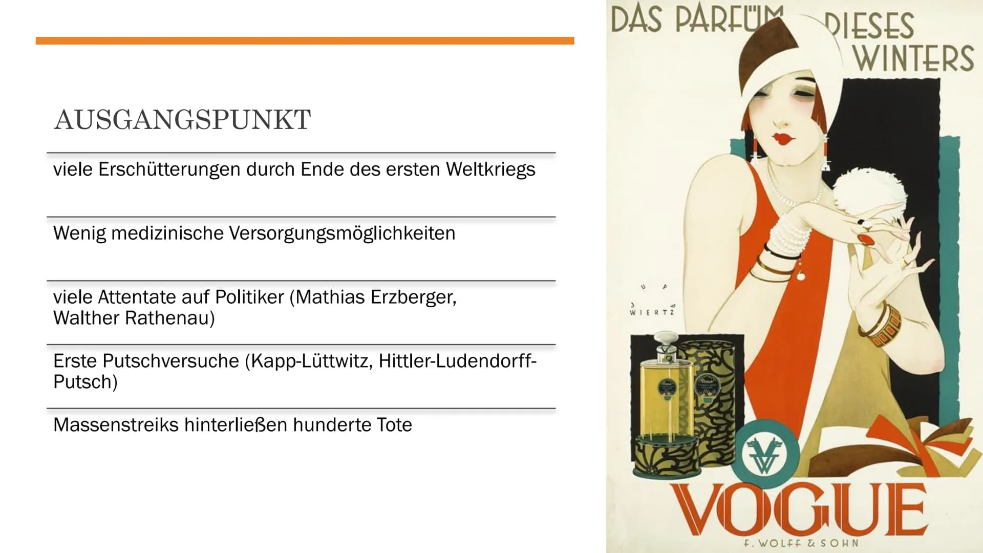 DIE GOLDENEN ZWANZIGER
AUFSCHWUNG EINER NATION GLIEDERUNG
1. Ausgangspunkt
2. Außenpol. Voraussetzungen
3. Begriffserklärung
4. Entwicklung