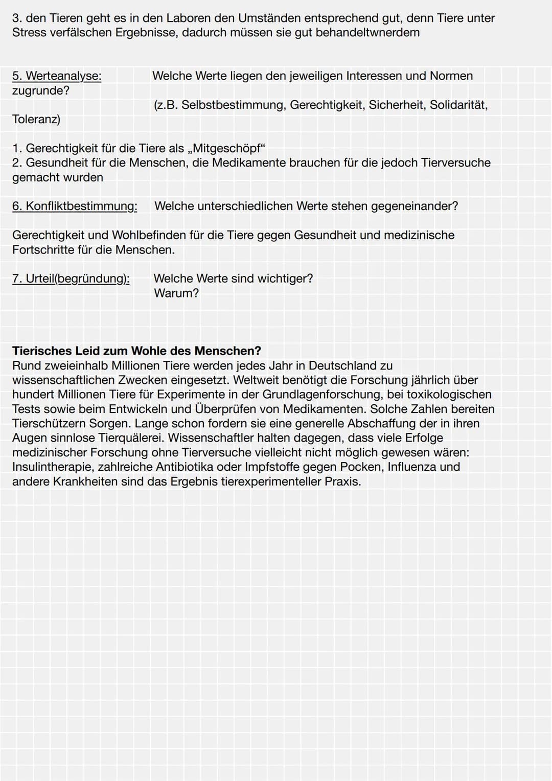 # Fallanalyse: Tierisches Leid zum Wohle des Menschen?
## 1. Situationsanalyse:
Welches sind die Umstände des Falls?
Welche Personen und ge