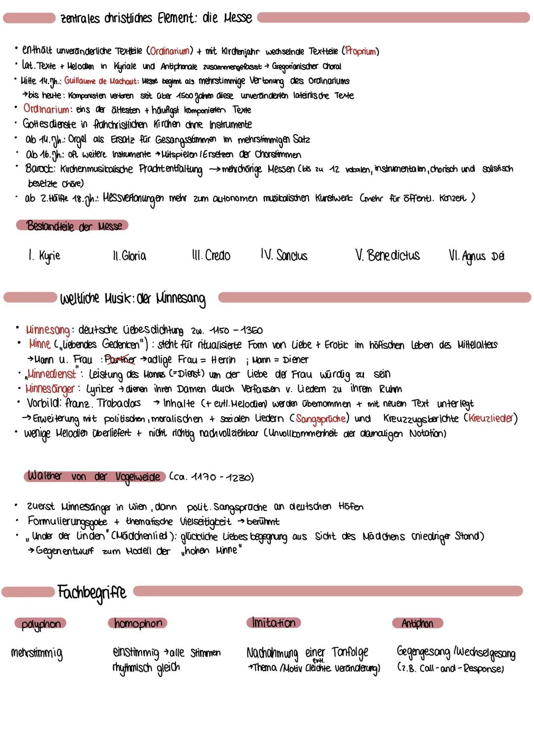 # musik lernzettel
Musikgeschichte: Antike bis Renaissance
Antike (800 v. - 600 n. Chr.)
• Tonleiter aus Gana-und Halb-
tonstufen bis heu