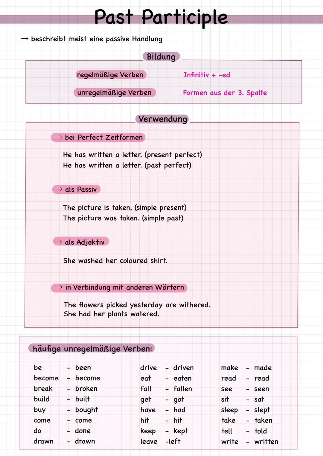 Past participle: Bildung & Verwendung