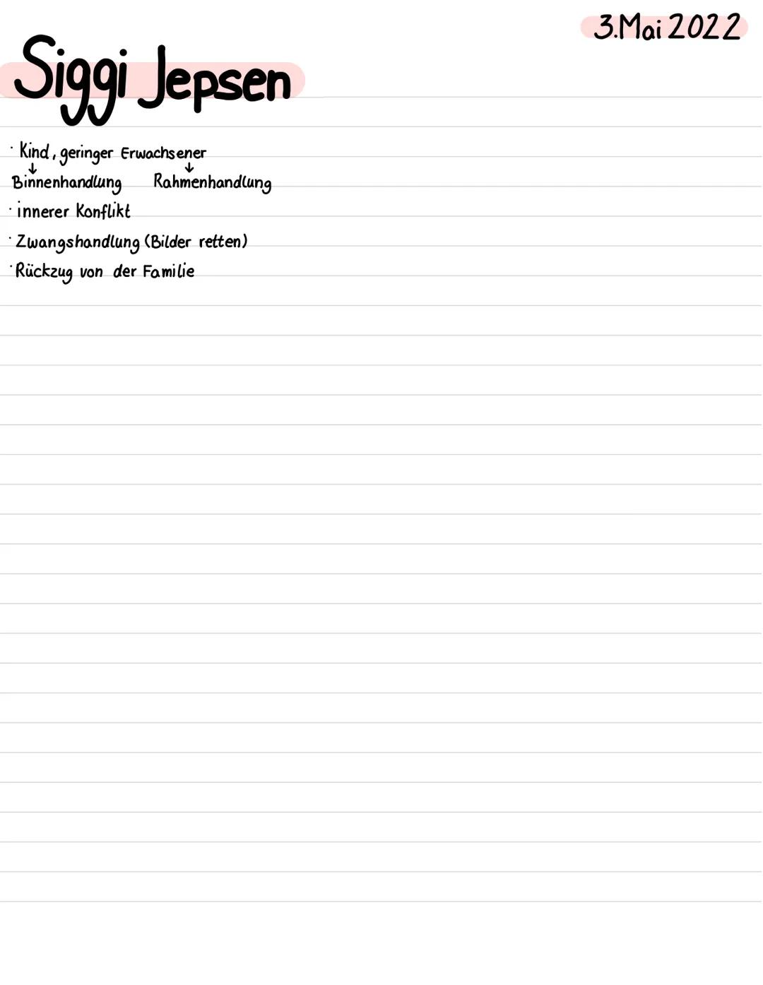 Jens Ole Jepson veter)
(Vater)
Polizist in Rügenbüll
.
· Pflicht ohne Denken, Hinterfragen
blass
• verlangt von Siggi Spitzeldinste
-Schläge