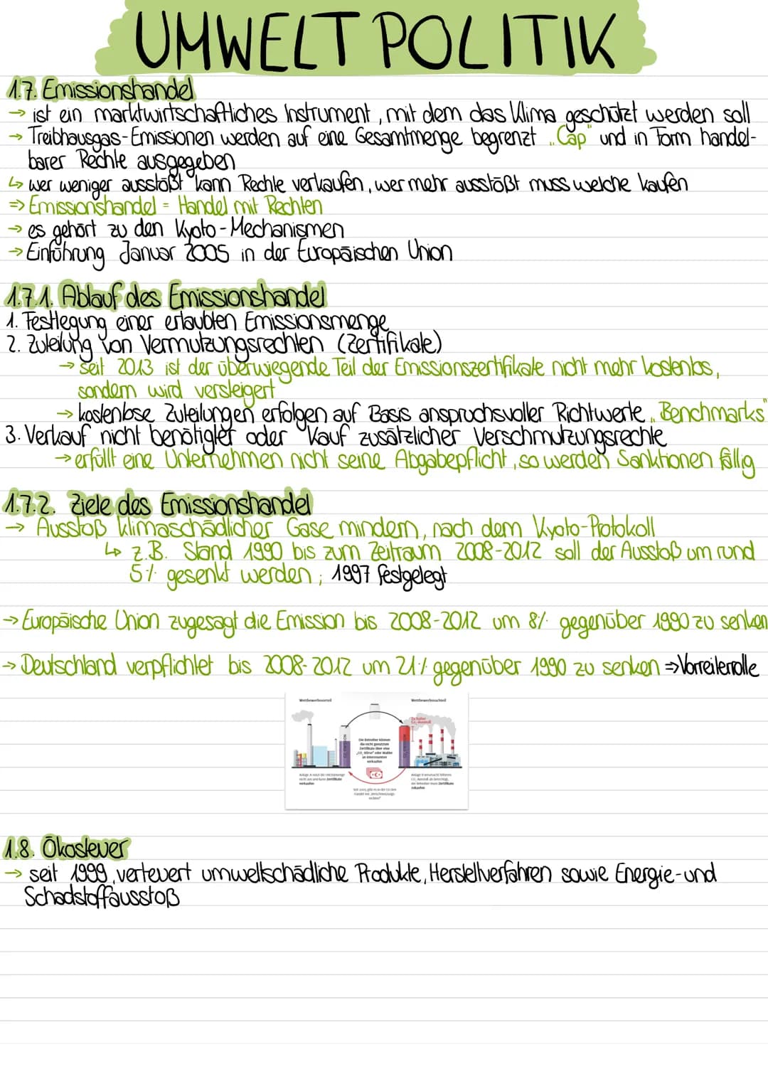 # UMWELT POLITIK
## 1.1. Externe Effekte /Kosten
Wenn durch Herstellung oder Verbrauch von Gutem anderen (Unternehmen,
Haushalte oder der Ge