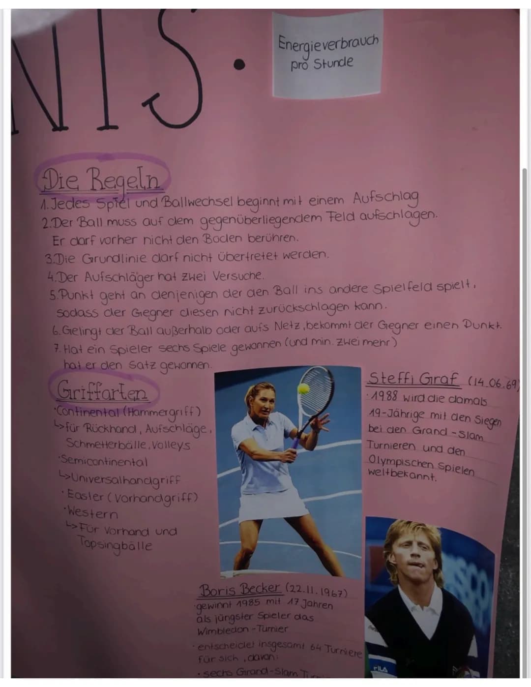 # NIS
## Die Regeln
Energieverbrauch
pro Stunde
1. Jedes Spiel und Ballwechsel beginnt mit einem Aufschlag
2. Der Ball muss auf dem gegen
