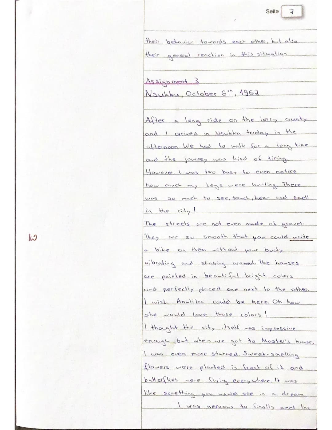 Seite 1
Datum: June 12, 2020
# Exam No.4
Voices from the African Continent
Focus Nigeria
## Assignment 1
The excerpt from Chimamand Ngozi Ad
