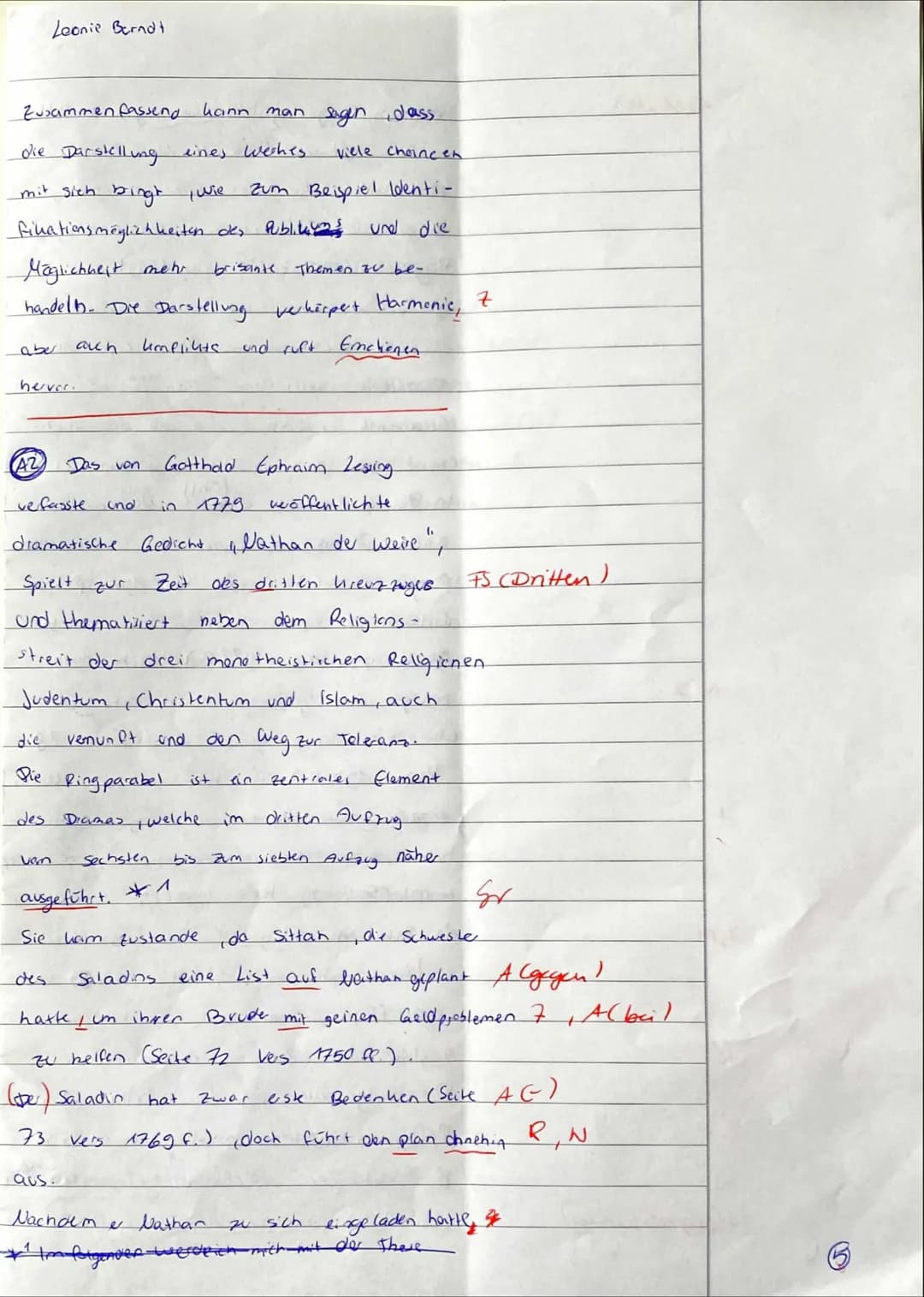 ## 2. Klausur
Thema: Strukturell unterschiedliche Dramen aus unterschiedlichen historischen Kontexten:
Nathan der Weise (Lessing) - Einen li