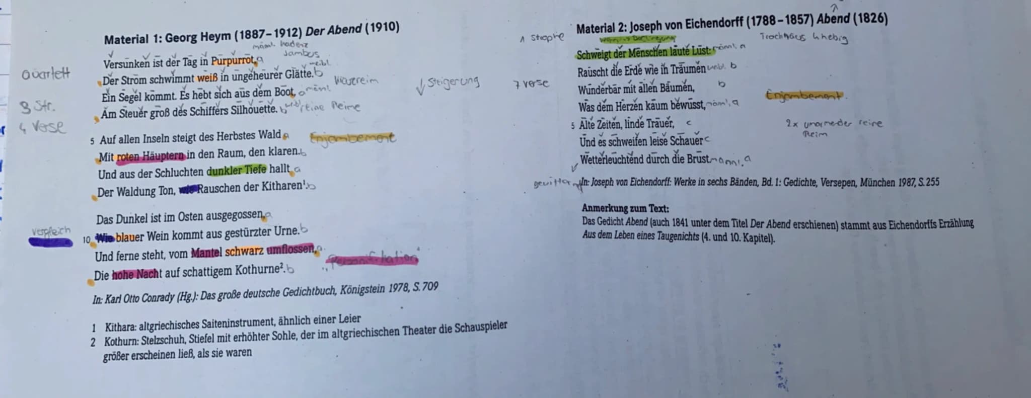 1)
Das expressionistische Gedicht „Der Abend",
veröffentlicht 1910 und geschrieben von Georg
Heym, erzählt von einem Schiff auf hoher See,
g