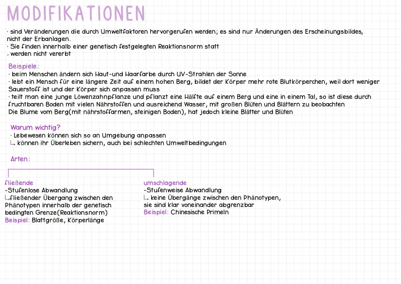 # MUTATIONEN
* Mutationen bezeichnen plötzlich auftretende Veränderungen des genetischen Materials
* Dabei können sie sich positiv, neutral