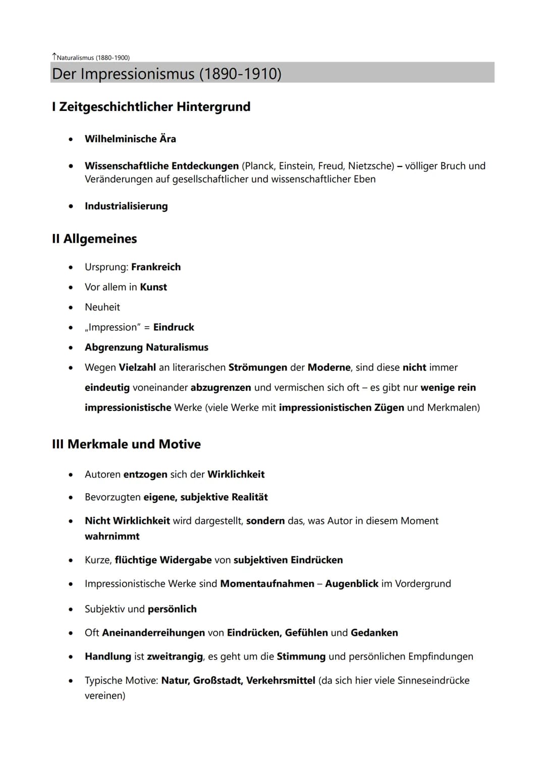 ↑Naturalismus (1880-1900)
# Der Symbolismus (1890-1910)
## I Zeitgeschichtlicher Hintergrund
* **Wilhelminische Ära**
* **Wissenschaftliche