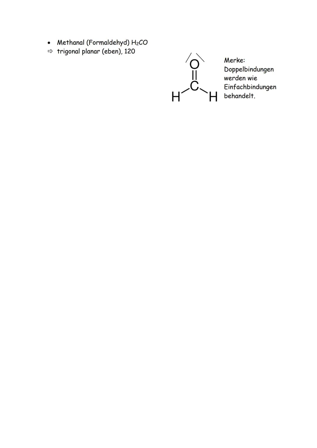 # Übung zur Molekülgeometrie
## 1. Theorie
Die Lewisformel (=Valenzstrichformel) informiert über die Bindungsverhältnisse im Molekül, gibt