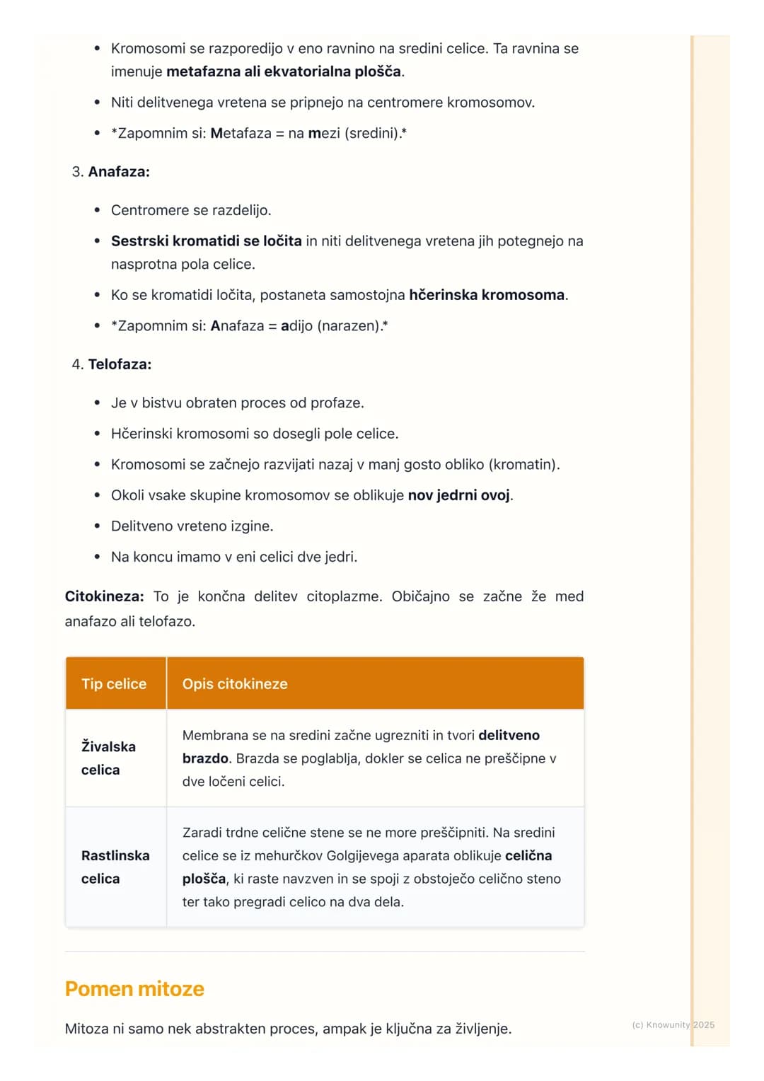 # Celični cikel in mitoza
Celični cikel in mitoza
To je proces, kako celice živijo, rastejo in se delijo. Zelo pomembno za rast
organizmov
