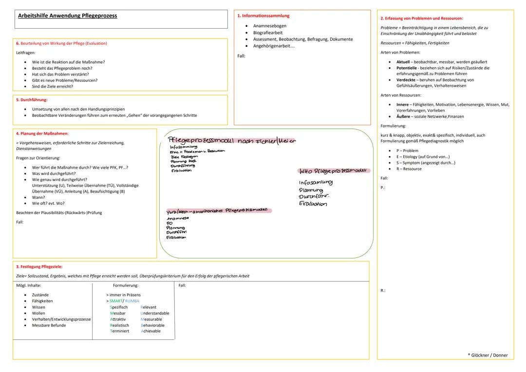Anwendungshilfe Pflegeplanung schreiben