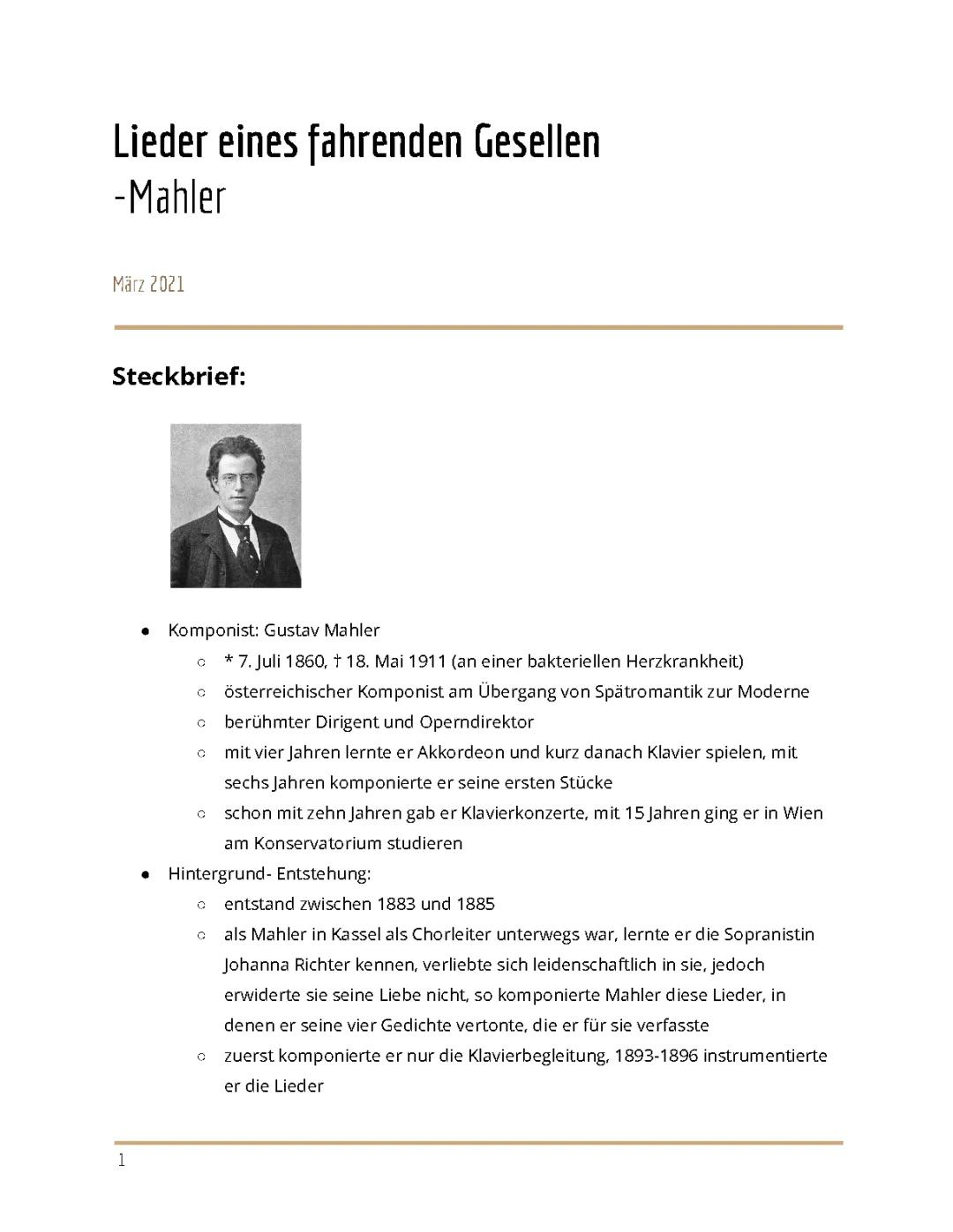 Lieder eines fahrenden Gesellen- Gustav Mahler