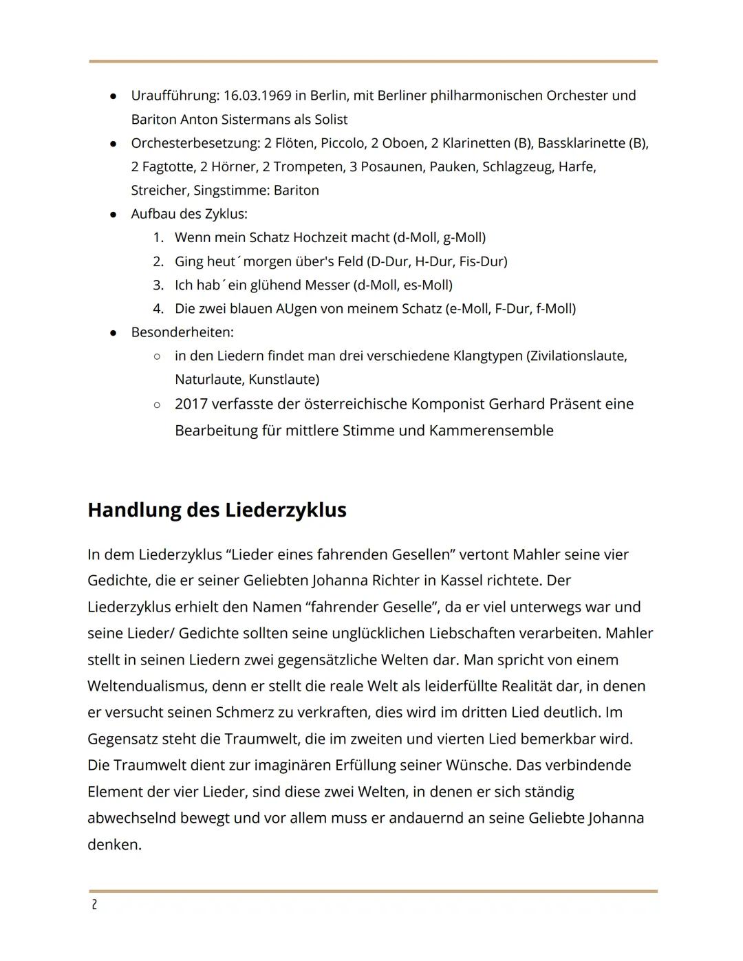 Lieder eines fahrenden Gesellen
-Mahler
März 2021
Steckbrief:
1
Komponist: Gustav Mahler
O * 7. Juli 1860, † 18. Mai 1911 (an einer bakterie