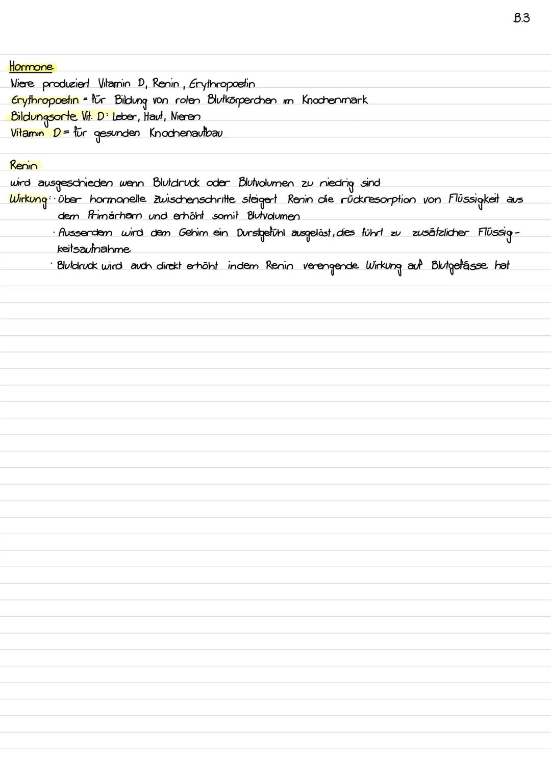 Aufgaben der Nieren
• Ausscheidung von Stoffwechselabfällen & Gittstoffen
Konstanthalten des Wasserhaushaltes + osmotischen Drucks
Regulatio