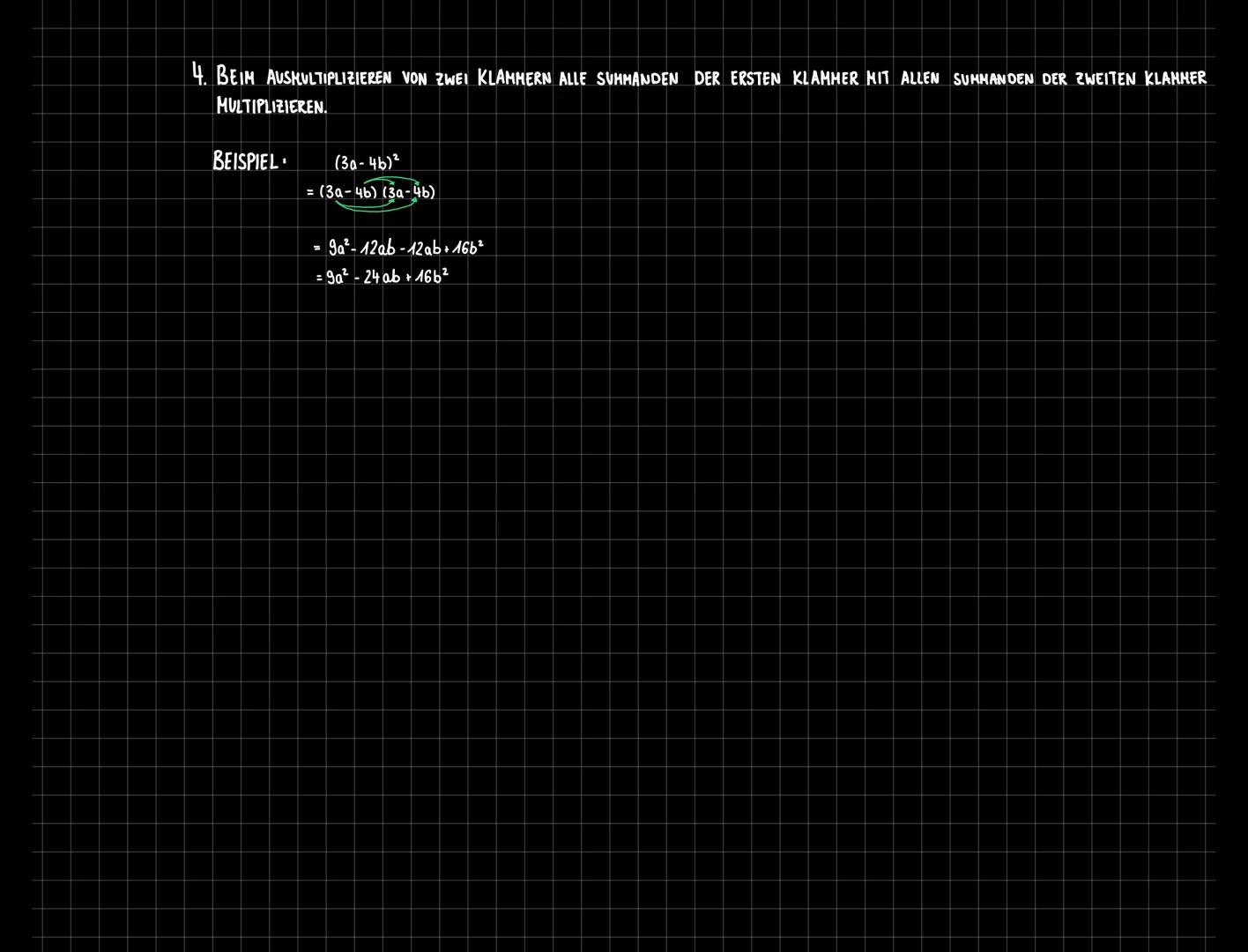 # REGELN:
Gleichungen mit Klammen
1. STEHT NUR EIN PLUSZEICHEN (+) VOR DER KLAMMER, KANN DIE KLAMMER EINFACH WEGGELASSEN WERDEN.
BEISPIEL