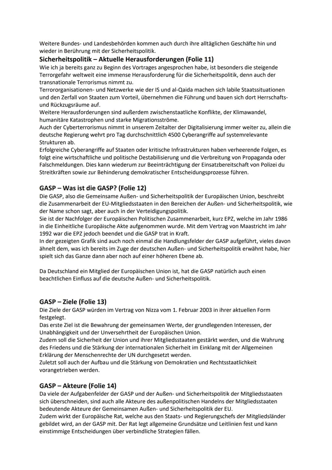 # Deutsche Außen- und Sicherheitspolitik
## Außenpolitik
### Definition
- Alle Handlungen, Absichten und Erklärungen eines Staates
- Ziel