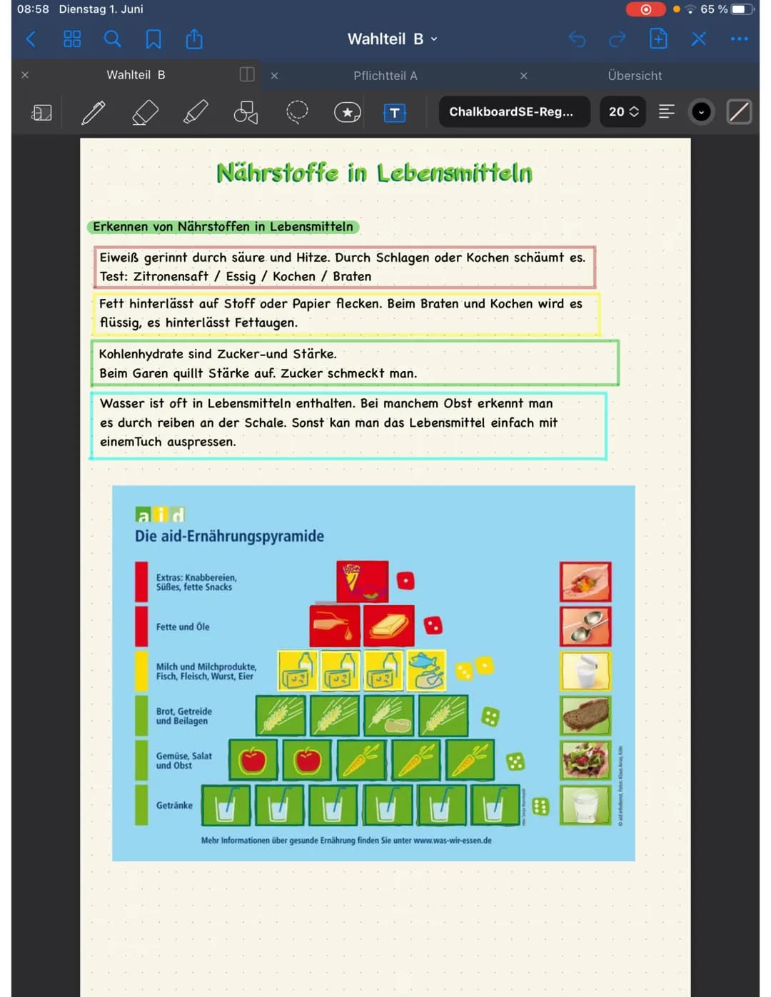 # Wahlteil B
## Ernährung und Gesundheit
- Esstörungen
- Bestandteile der Nahrung
- Nährwerte
- Nährstoffe
- Lebensmittelgruppen
- Regeln
-