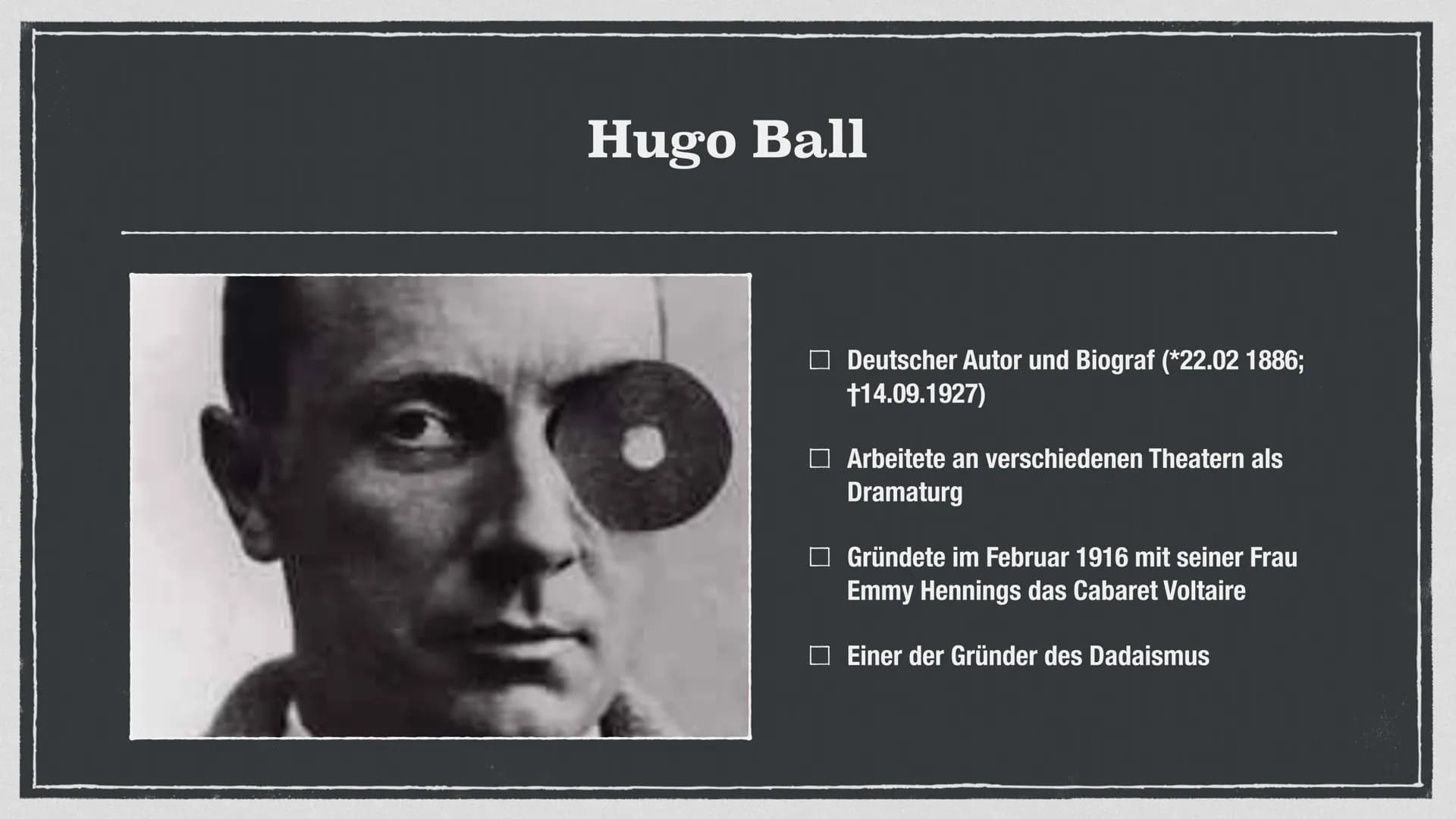 dada
Komm
nf
Die
anti
dada
Bewegung
dada
DADAISMUS # Gliederung
- Entstehung und Entwicklung
- Begriffsklärung „Dada“
- Grundidee Dadaismus