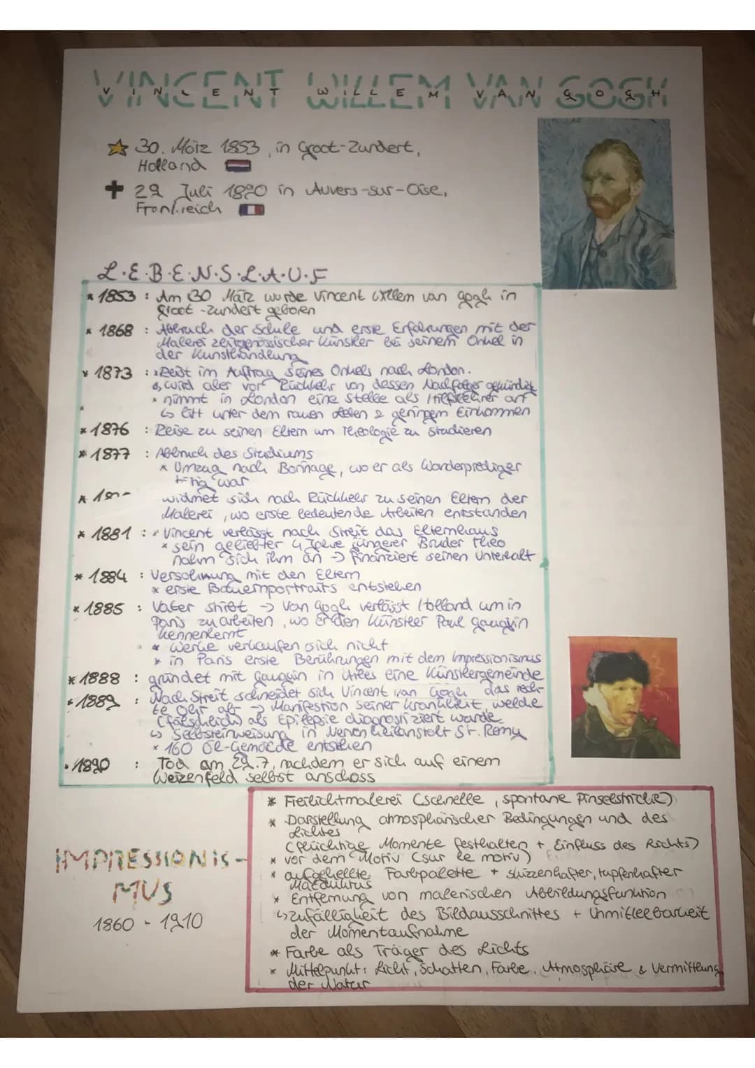 # Stil des Künstlers
## FARBEN:
- zuerst Braun-, Grau-, Schwarztöne
- nahm im Impressionismus hellere Farben und benutzt gerne
- komple