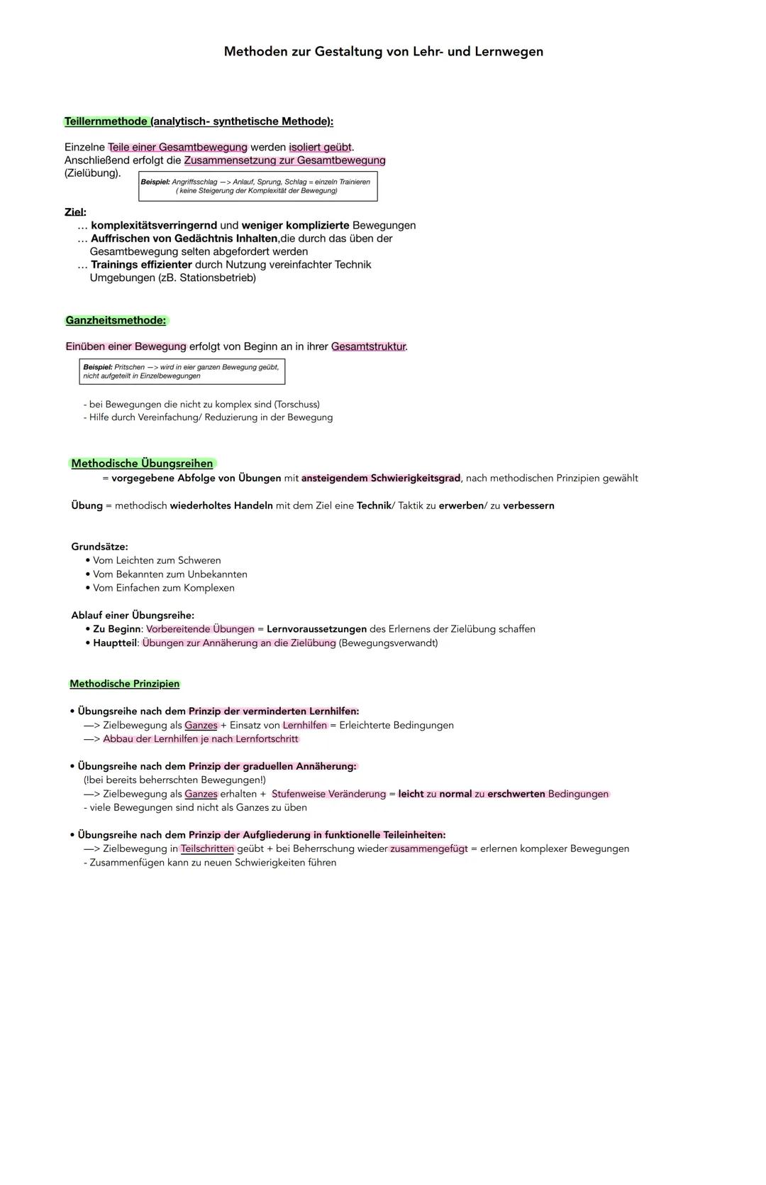 # Bewegungsstruktur und Bewegungslernen (a)
In diesem Inhaltsfeld besitzen der Bereich der Aneignung von neuen Bewegungen und deren
prozessh