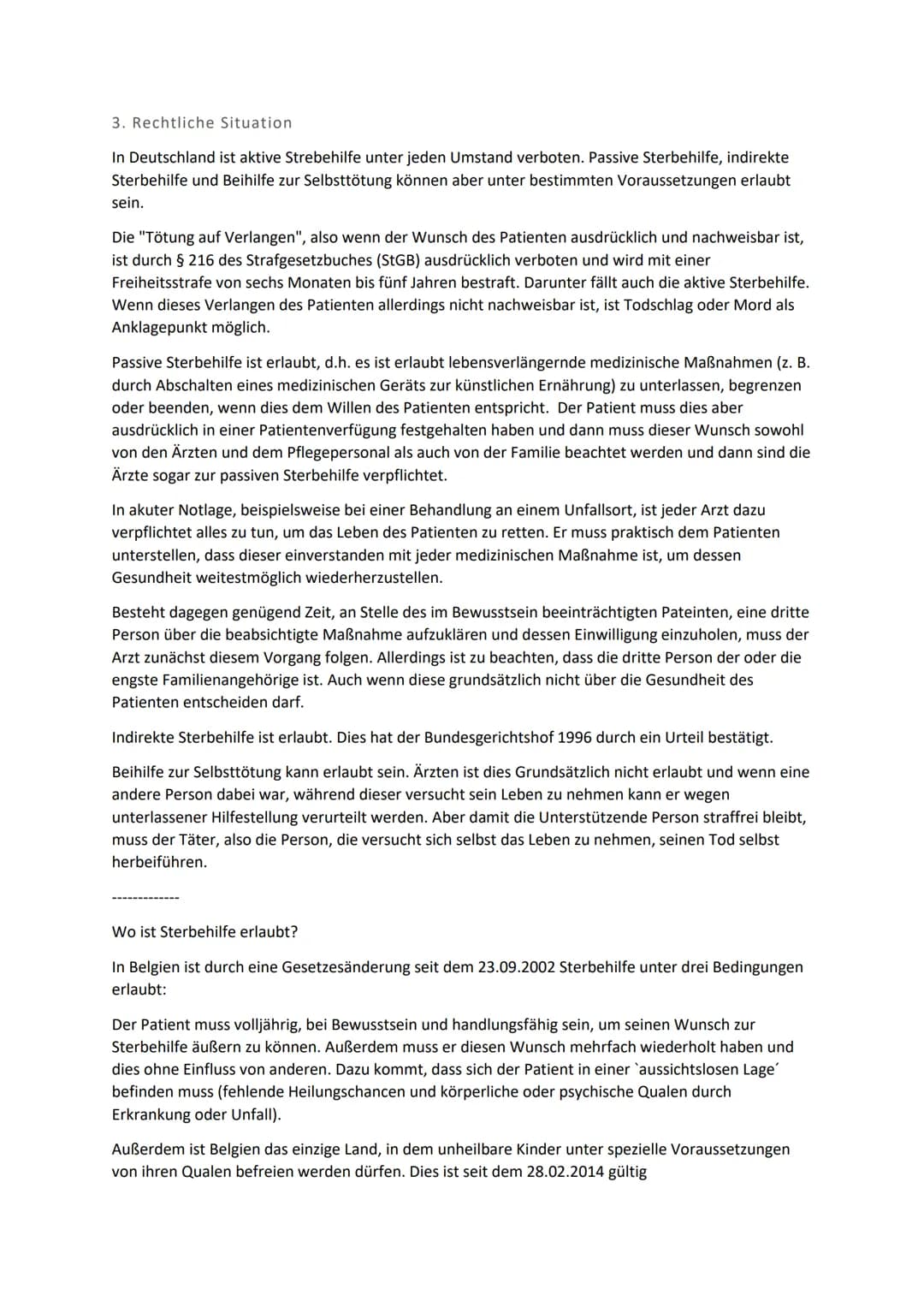 # Handout: Präsentation Sterbehilfe
## Ethisches Problem: Soll ein schwer kranker Patient sein Leben selbstbestimmt beenden dürfen?
Konfli