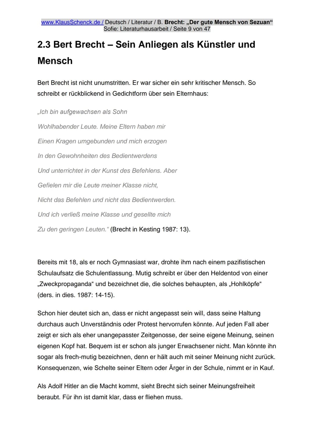"Der gute
Mensch von
Sezuan"
Fotos wurden aus urheberrechtlichen Gründen entfernt!
**Dichter:** Bertolt Brecht
**Titel:** "Der gute Mensch